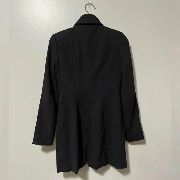 Zara Military Style High Collar Peacoat Black - Picture 8 of 11